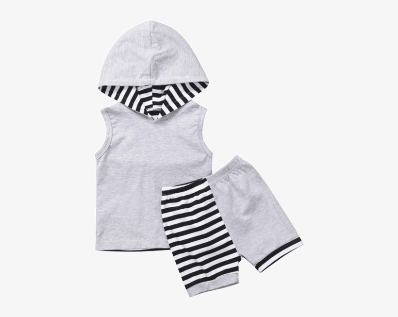 Petite Bello Summer Set 0-6 Months Gray & Black Striped - Clothing, transparent png