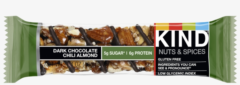 Dark Chocolate Chili Almond - Dark Chocolate Mint Kind Bar, transparent png