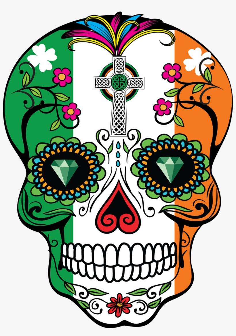Image Royalty Free Library Sugar Skulls And The Flag - Calavera, transparent png