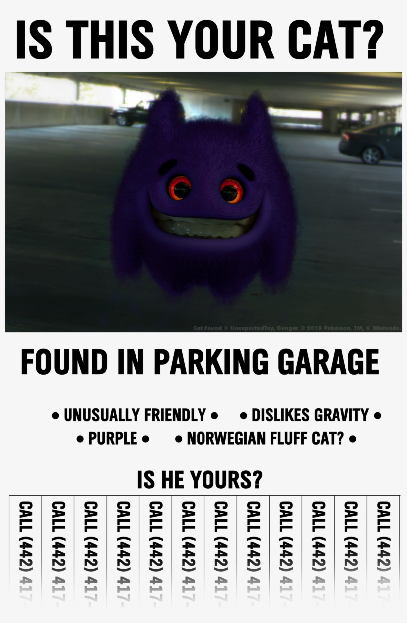 Cat Found Cunexpectedtoy, Gengar Ⓒ 2018 Pokémon, transparent png