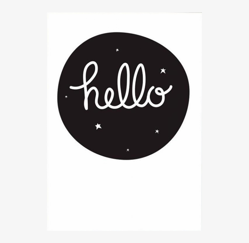 A Little Lovely Company Poster Hello - Little Lovely Company Hello Poster Schwarz Weiss 50x70, transparent png