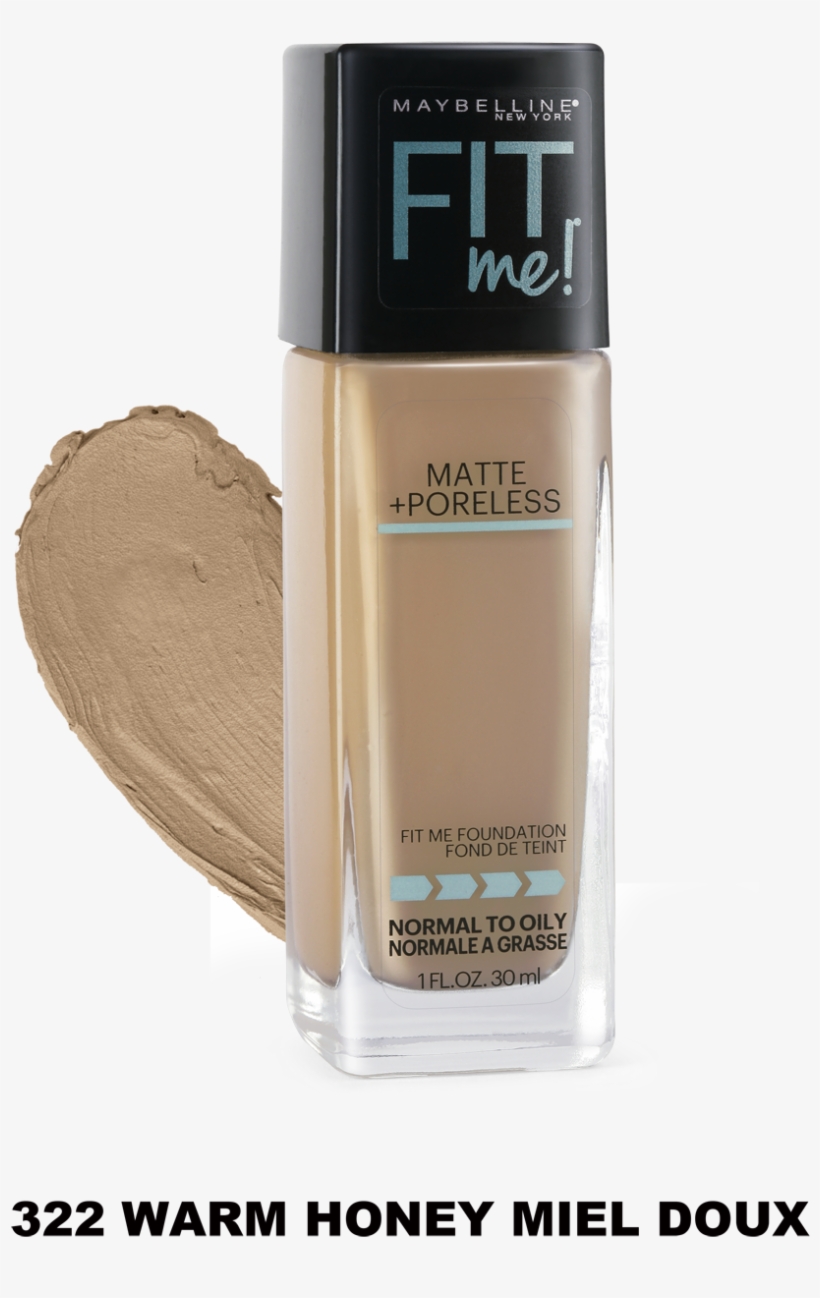 Maybelline New York Fit Me Foundation 322warm Honey - Maybelline Fit Me Matte+poreless Foundation, transparent png