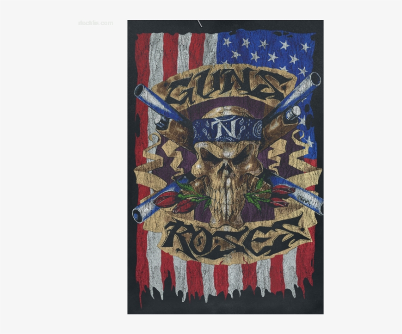 Skull Flag Guns N' Roses Sweat Shirt À Capuche Sweat - Guns N' Roses Flag Back Patch, transparent png