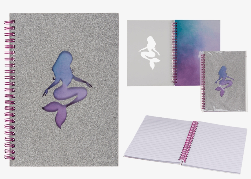 Spiral Buch Meerjungfrau Mit Glitter A5, transparent png