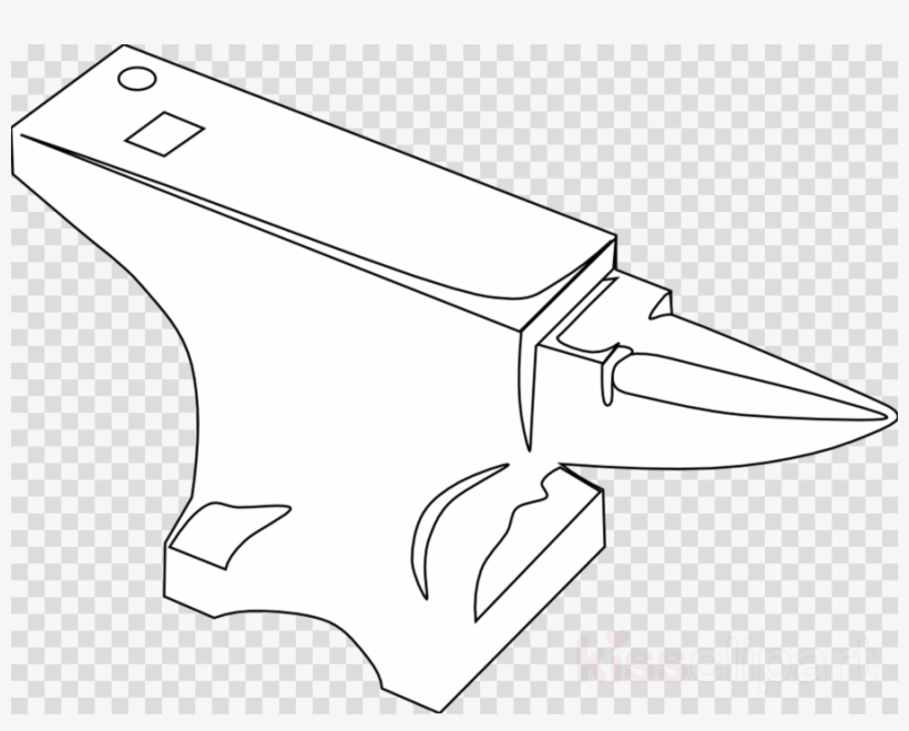Drawing Of Blacksmith Tool Clipart Line Art Black And, transparent png