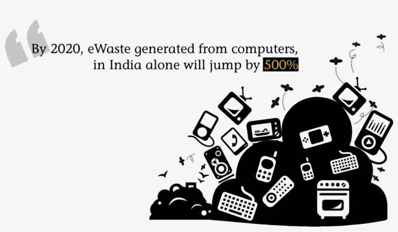 E-waste Of India - E Waste Black And White, transparent png