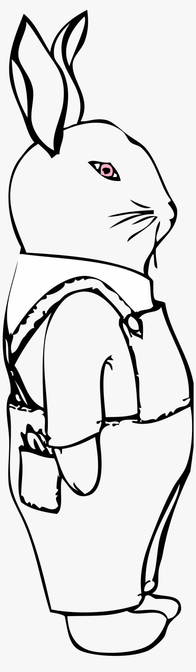Bunny In Overalls Black White Line Art 999px 212 - Rabbit, transparent png