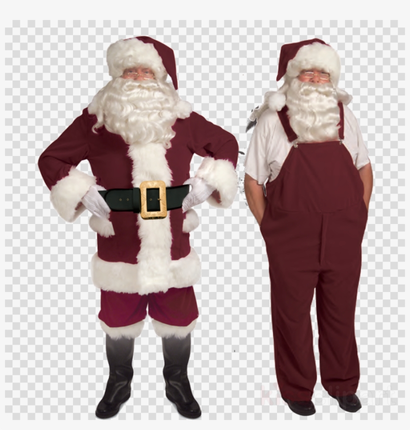 Download Deluxe Burgundy Velvet Santa Suit With Overalls - Halco Santa Suits, transparent png