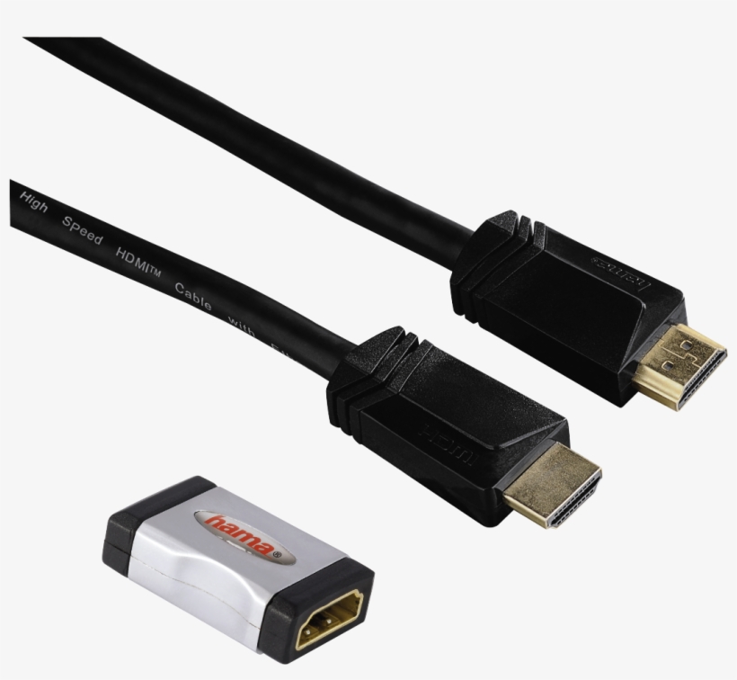 High Speed Hdmi™ Cable Extension Set, - Hama High Speed Hdmi Cable 5m Video Cable, transparent png