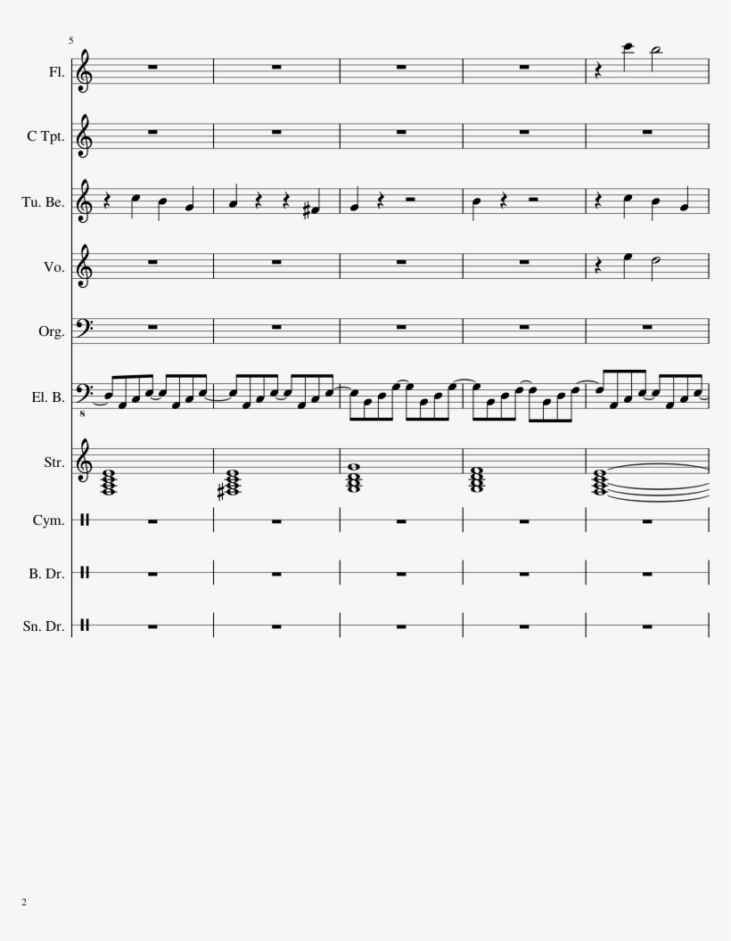 Sea Bottom Segue Sheet Music 2 Of 15 Pages - Estavius, transparent png