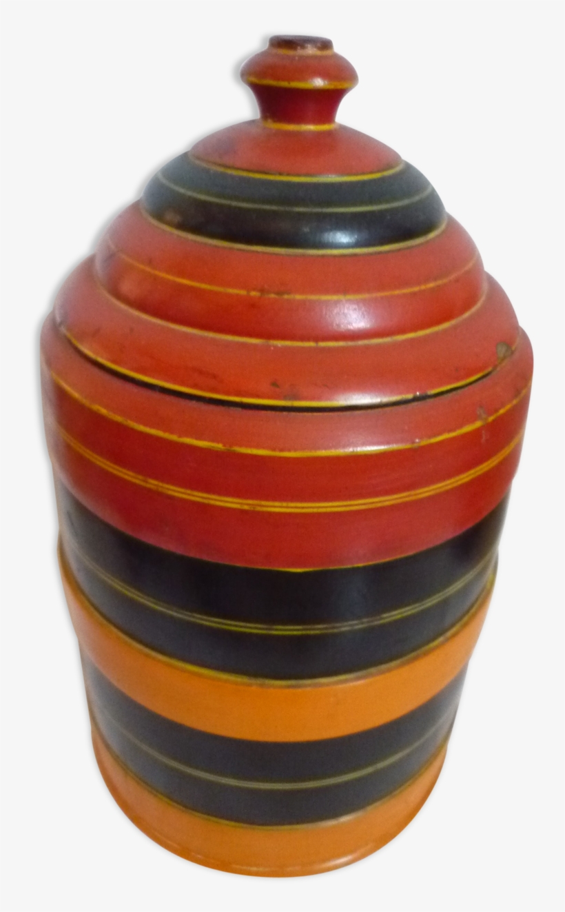 Turned Multicolored Wooden Box To Tobacco- - Earthenware, transparent png