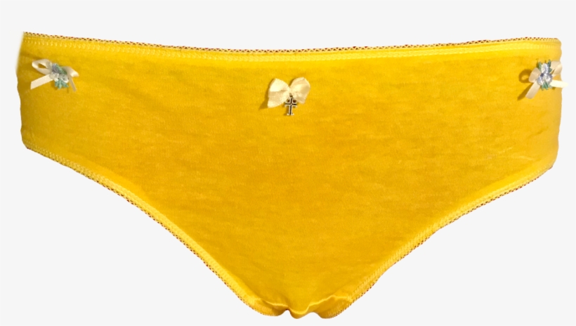 Yellow Bow Panty - Underpants, transparent png