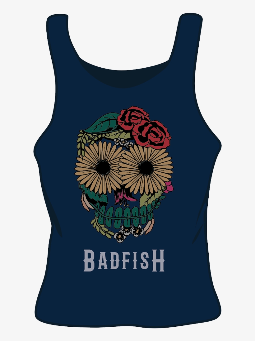 Womans Daisy Skull Tank - Portable Network Graphics, transparent png
