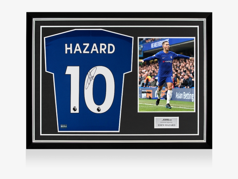 Eden Hazard Back Signed Chelsea 2017-18 Home Shirt - Eden Hazard, transparent png