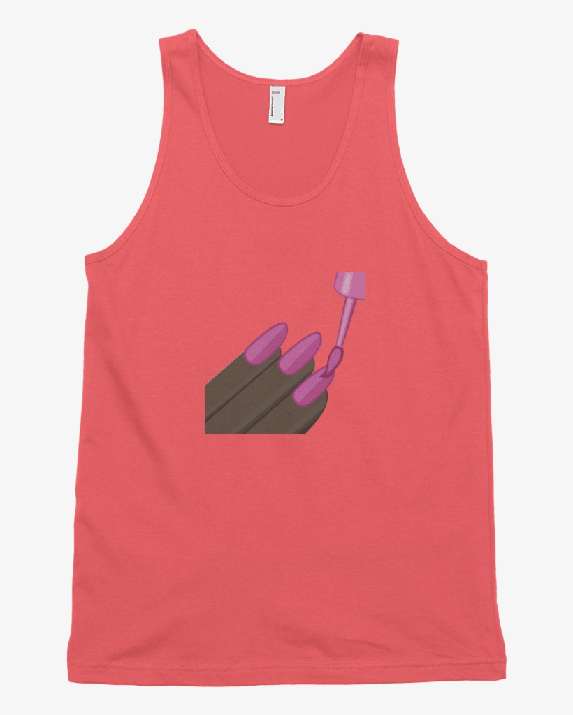 Dark Nail Polish Emoji Tank Top Swish Embassy - T-shirt, transparent png