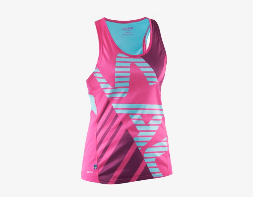 Salming Race Singlet Women- Pink Glo/turquoise - Salming Running Race Singlet Women Pink Damen, transparent png