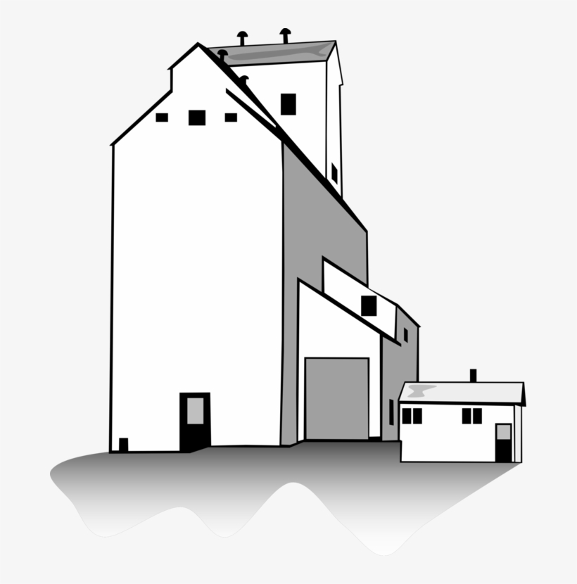 Silo Grain Elevator Building - Grain Elevator Clip Art, transparent png