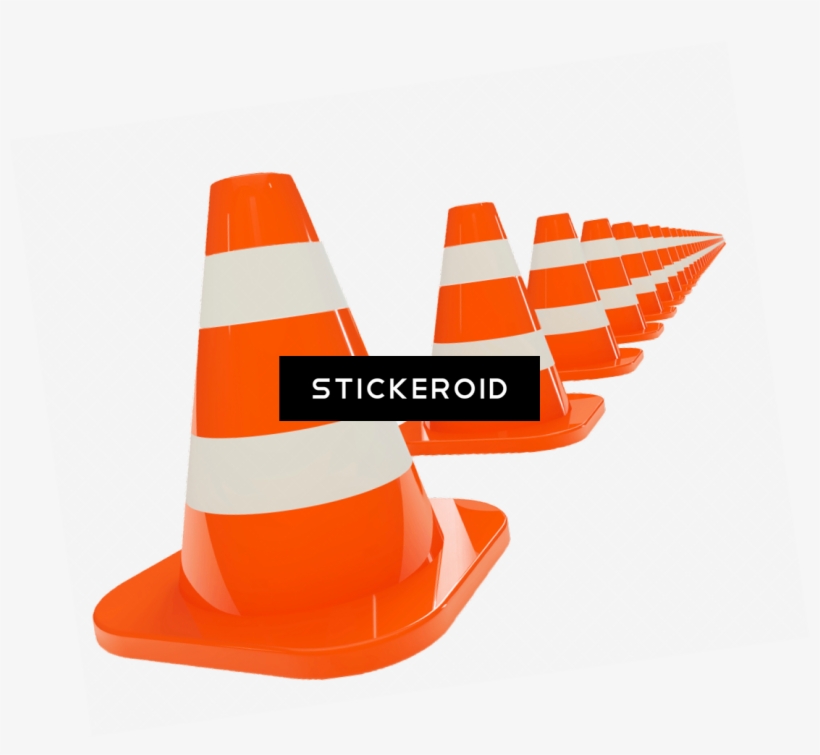 Traffic Cone Line Illustration - Graphic Design, transparent png