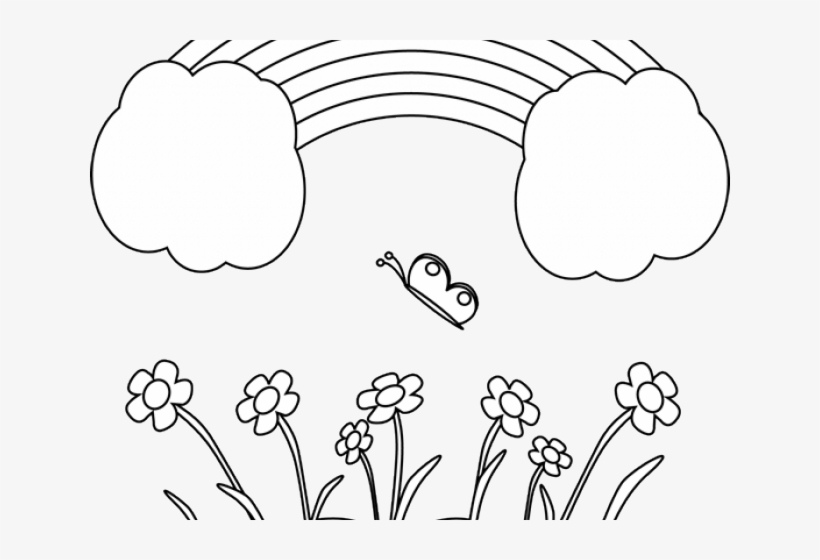 Rainbow Clipart Scene - Clip Art, transparent png