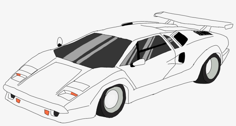 Report Abuse - Lamborghini Countach Drawing, transparent png