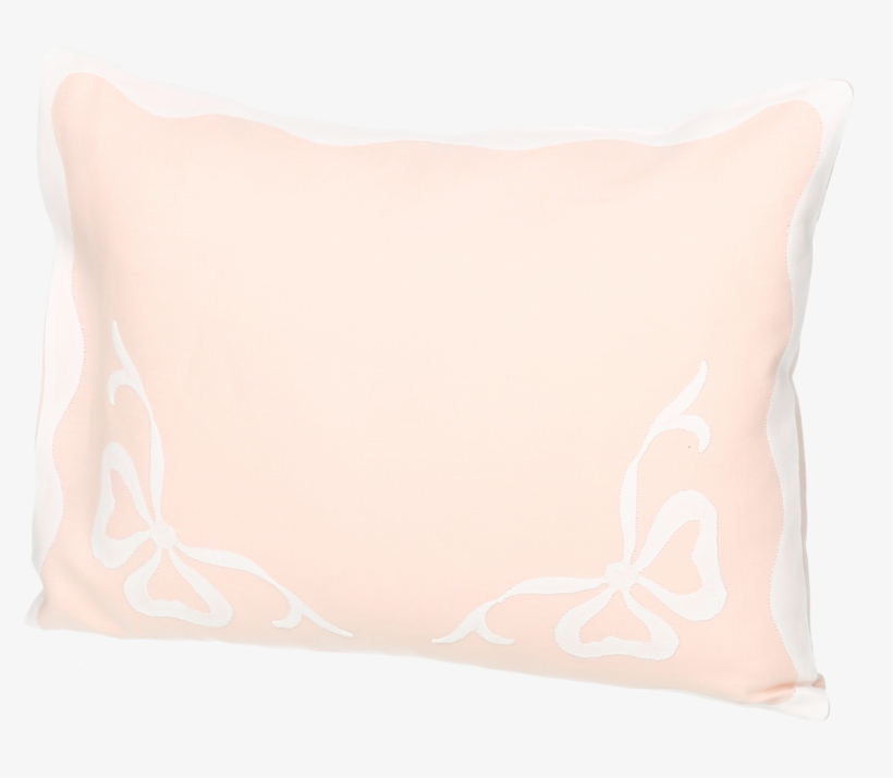 Pillowcase White Ribbon On Pink - Cushion, transparent png