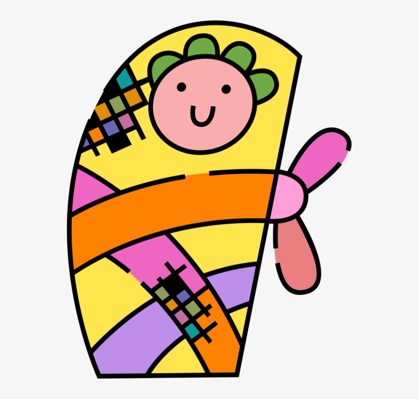 Clipart Freeuse Stock Baby Wrapped In Blanket Clipart - Infant, transparent png