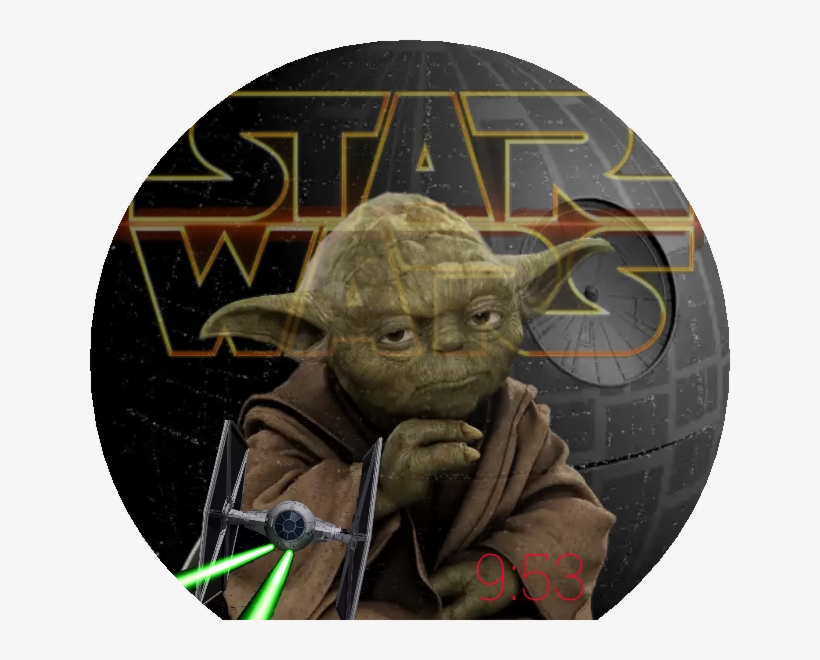 Yoda Deathstar Watch Face Preview, transparent png