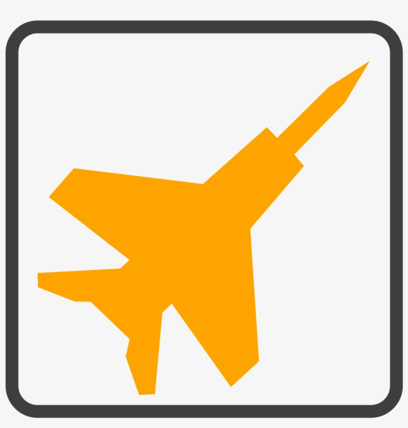 Fighter Jet Orange Icon - Jet Black & White, transparent png