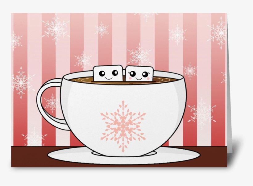 Marshmallows Greeting Card - Coffee, transparent png