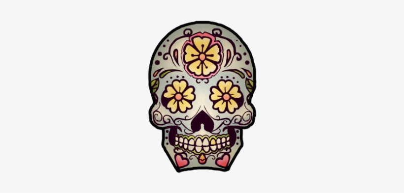 Sugar Skull Temporary Tattoo - Day Of The Dead, transparent png