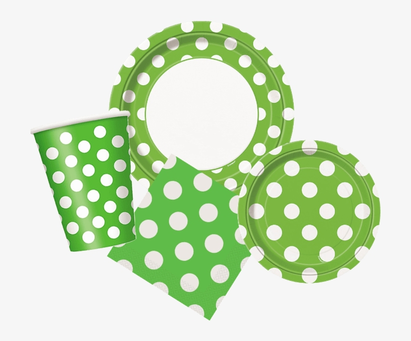 Lime Green Dots - Party Plate, transparent png