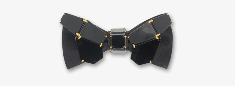 Geometry Butterfly In Gold Line Black Bow Tie - Belt, transparent png