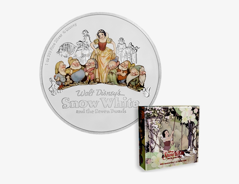 Pure Silver Coin - Disney Snow White 80th Anniversary, transparent png