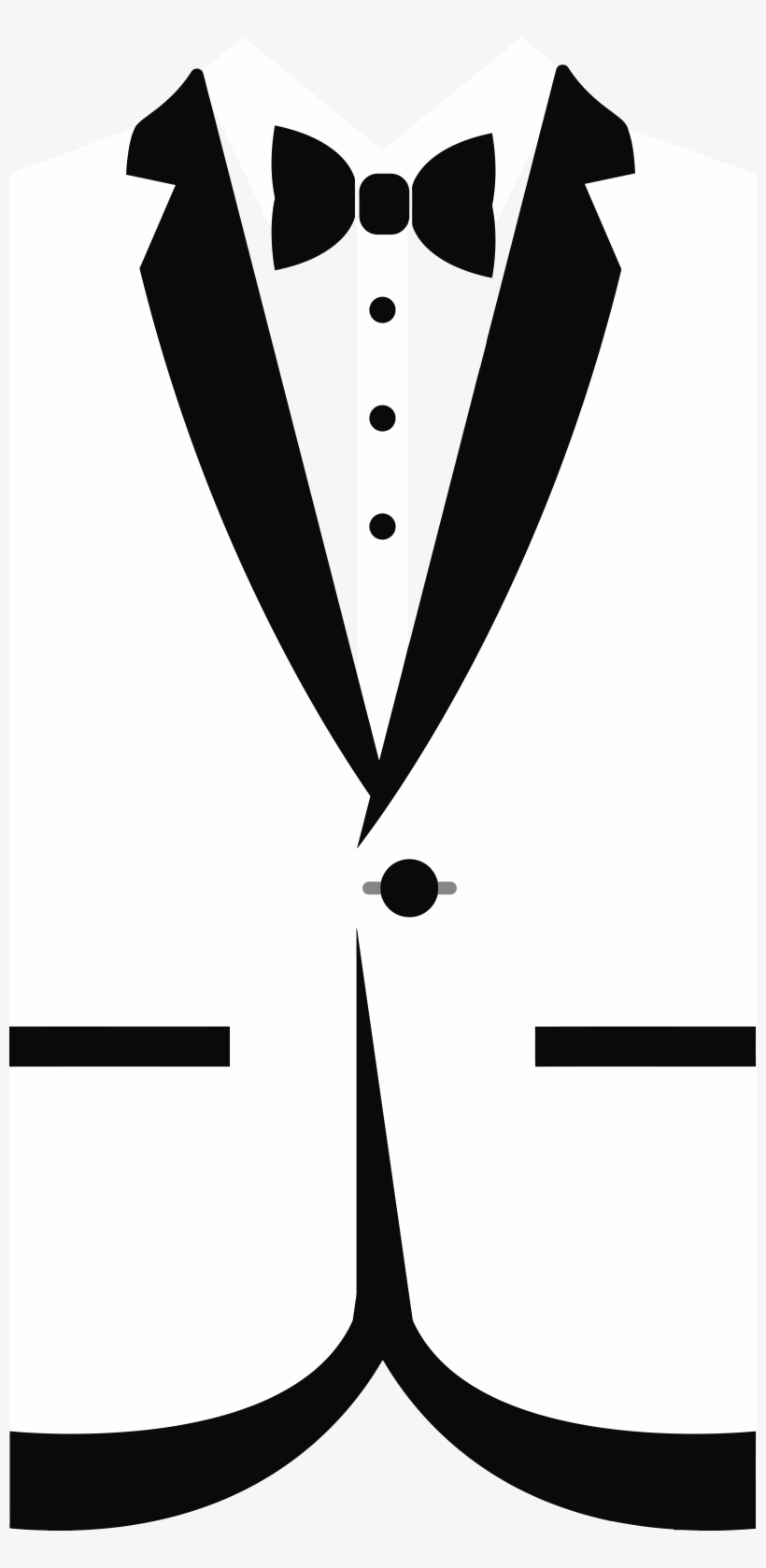 Free Clipart Of A Black And White Formal Bow Tie And - Black And White Tuxedo Png, transparent png