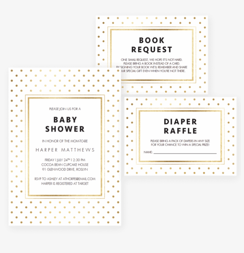 Gold Invitation Templates For Baby Shower Gender Neutral - Paper, transparent png