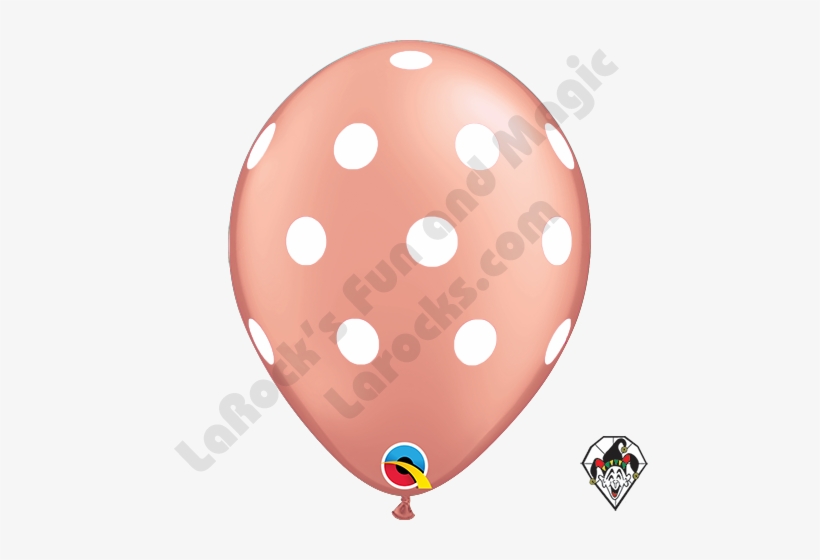Qualatex 5 Inch Round Big Polka Dot Rose Gold W/white - Rose Gold Latex Balloons | 100 Count | 11" | Qualatex, transparent png