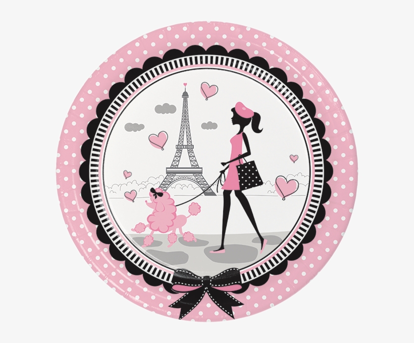 Paris Party Dinner Plates, Little Girl Luncheon Plates, - Paris Party Supplies 18" Balloon (each), transparent png