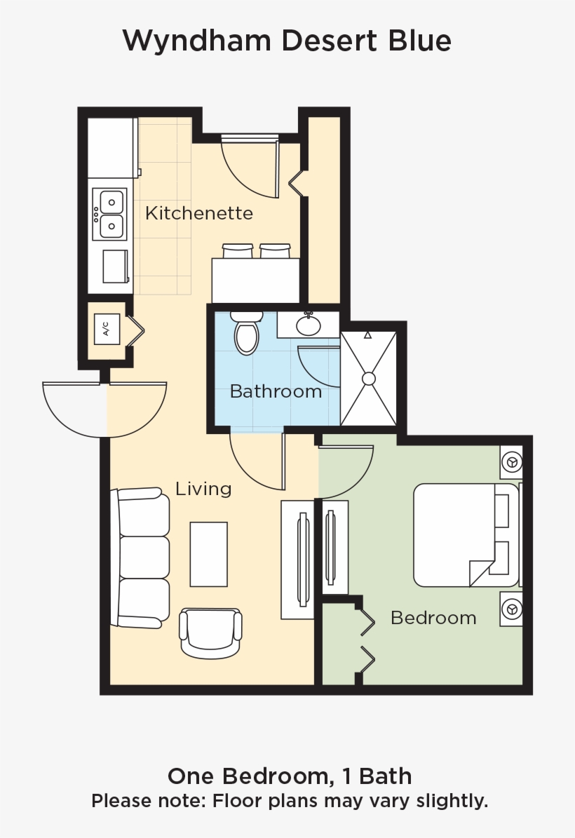 1 Bedroom - Wyndham Desert Blue One Bedroom Delux, transparent png