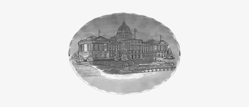 Pa State Capitol Building 7" Aluminum Dish, transparent png