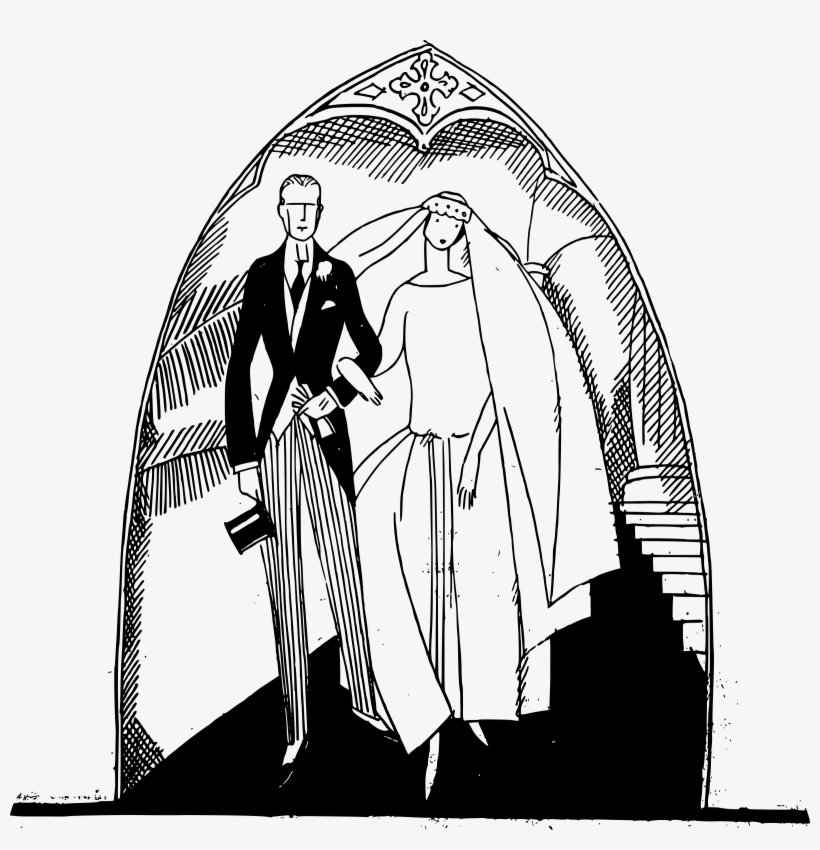 Couple Clipart Church Wedding - Clip Art, transparent png