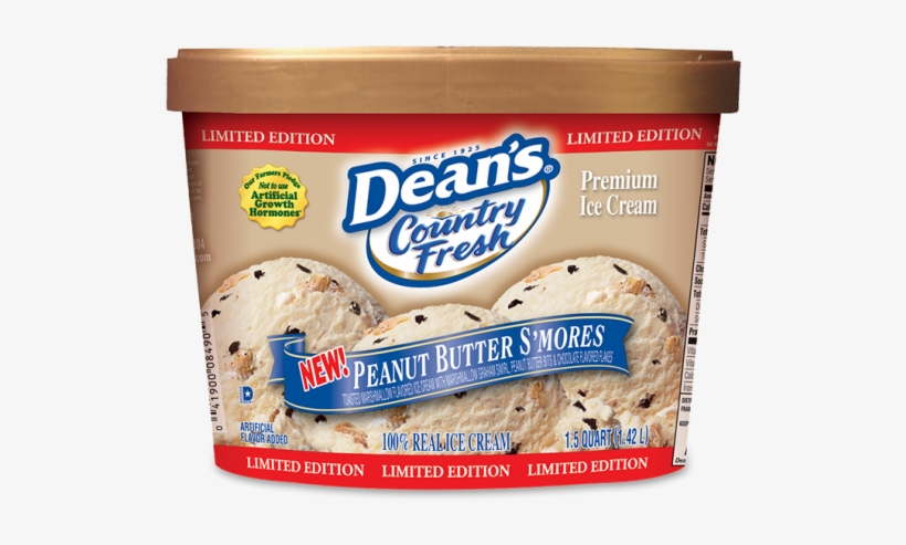 Dean's Country Fresh Premium Peanut Butter S'mores - Country Fresh Ice Cream, Premium, Brownie Moose Tracks, transparent png