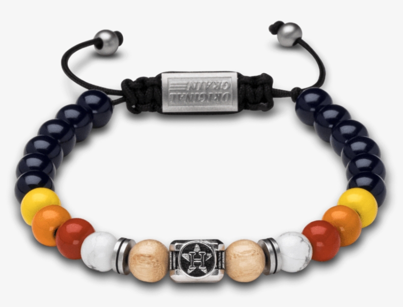 Houston Astros Square Enamel Macrame Bracelet 8mm - Bracelet, transparent png