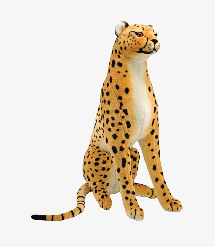 Sitting Cheetah Png Image Background - Melissa & Doug Plush Cheetah Animal Toy, transparent png