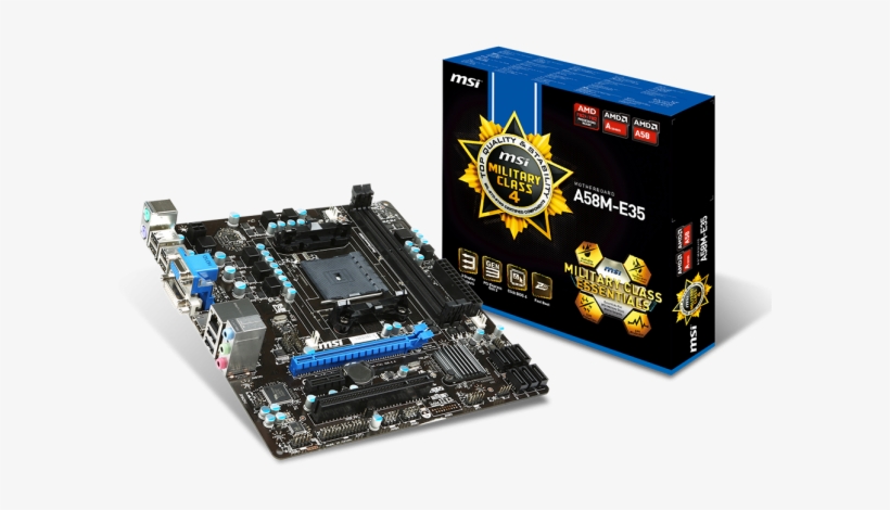 Msi A58m-e35 Fm2 Amd Motherboard - Motherboard Msi A78m E35, transparent png