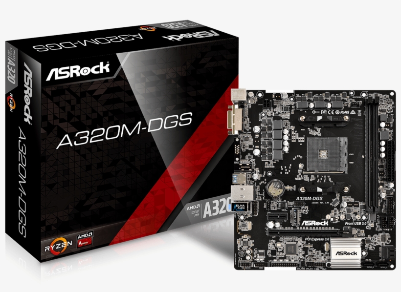 Asrock Amd A320m Dgs - Asrock Ab350m Hdv Motherboard, transparent png