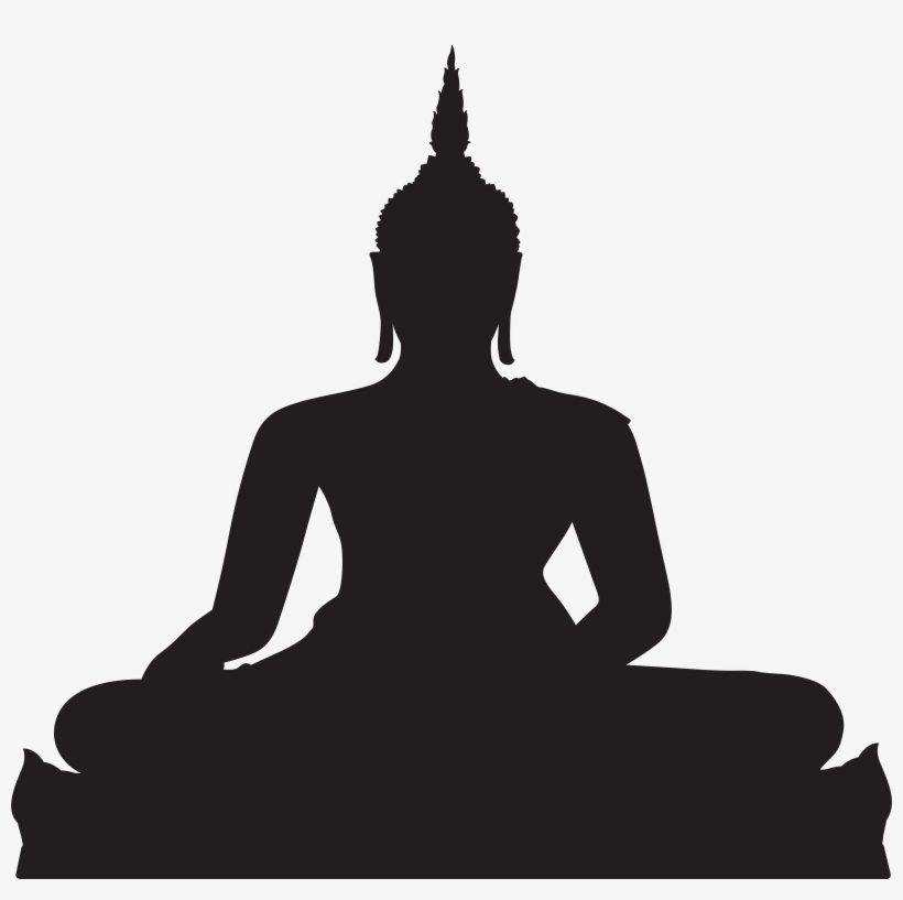 Black Buddha Silhouette Png Clip Art, transparent png