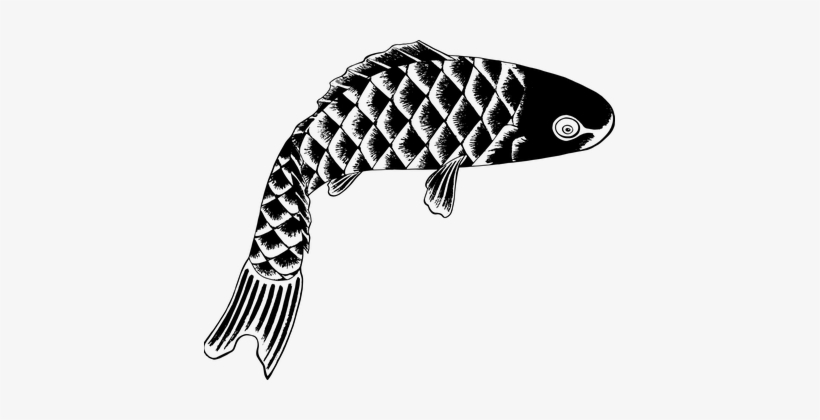 Vintage Japanese Black And White Animal Na - ปลา ครา ฟ ขาว ดำ, transparent png