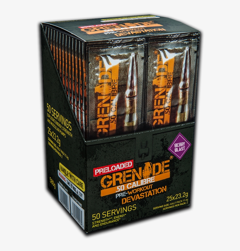 50 Calibre® - Grenade 50 Calibre Pre-workout (232g) - 232g Lemon, transparent png