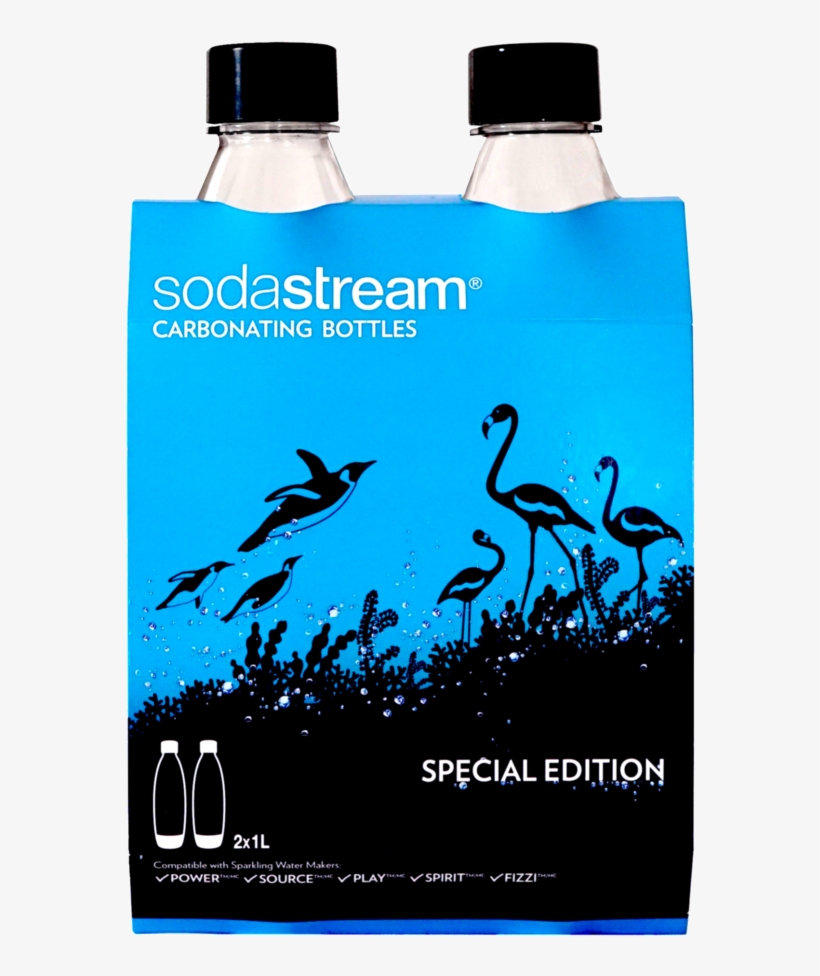 Sodastream Bottle 1l Twin Pack Fuse Black Beautiful - Sodastream, transparent png