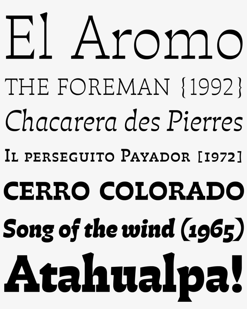 Atahualpa Is Declined In 6 Different Weights From Blanca - Typeface, transparent png